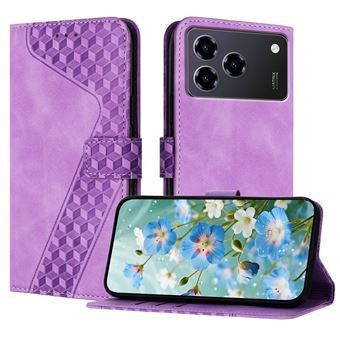 Capa FOXDOCK para ZTE Blade A76 4G com Fecho Magnético | Resistente a Impactos e Quedas | Compartimentos para Cartões | Roxo - 1