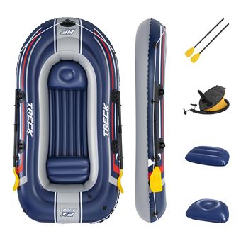 Barco Insuflável Bestway Hydro-Force Trek X2 com Remos e Bomba | 2 Pessoas | 255 x 127 cm - Azul - 1