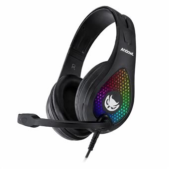 Auscultadores Gaming LED com Microfone Jack 3.5 mm Andowl Q-E8 | Preto - 1