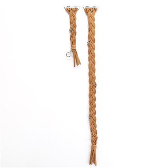 Bracelete HSMY Trançado para Apple Watch Series 6/ SE/ 5/ 4 | 40 mm - Castanho Claro - 1