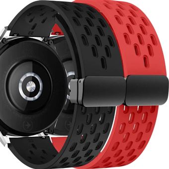 Pack Antiimpacto 2x Bracelete SnapFlow para Garmin Forerunner 165 Music | Preto e Vermelho - 1