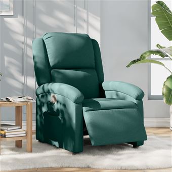 Poltrona reclinável vidaXL | elétrica | tecido verde-escuro - 1