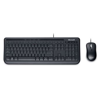 Teclado com Fios + Rato Microsoft 600 | Idioma: Alemão | Preto - 1