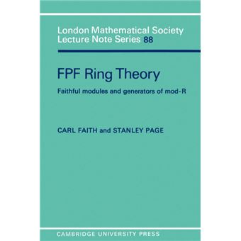 FPF Ring Theory - Faithful Modules and Generators of Mod-R - Paperback - 1984 - 1