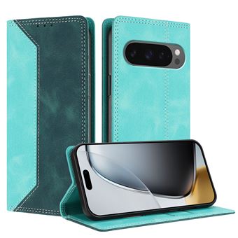 Capa FLOODKING para Google Pixel 9 Pro XL | Couro Premium Bicolor | Porta-Cartões | RFID | Suporte | Verde Escuro - 1