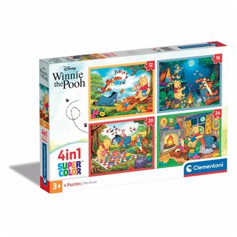Puzzle Clementoni Supercolor Urso, Castor, Butterfly, Ratos, Porco, Coelho, Tigre Disney Winnie the Pooh - 1