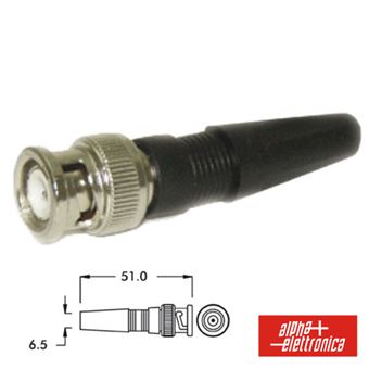 Ficha Bnc Alpha-Elettronica Parafuso com Protetor Cabo Pvc Para Rg59 - 1