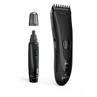Máquina de Cortar Cabelo GA.MA Set Black Titanium T744 | Preto - 1
