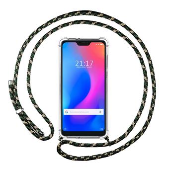 Capa Tumundosmartphone Suspensa Transparente para Xiaomi Redmi 6 Pro / Mi A2 Lite com Cabo Verde / Dourado - 1