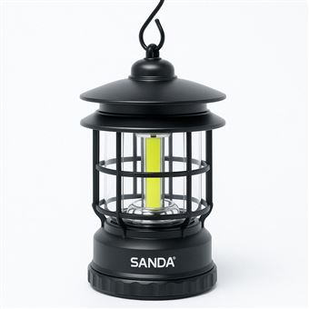 Lanterna LED com 2 Modos de Luz, Estilo Vintage SANDA SD-5762 | Preto - 1