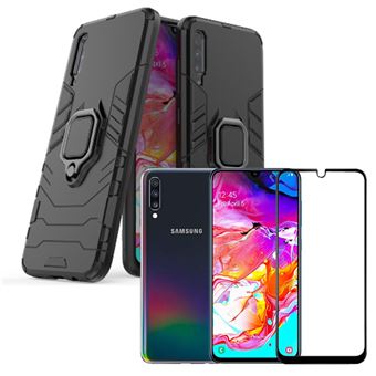 Kit Película de Vidro 5D Full Cover + Capa 3X1 Military Defender Phonecare para Samsung A70 Preto - 1