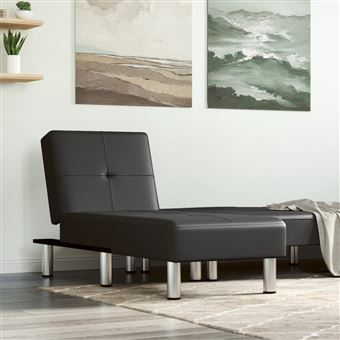 Chaise Longue vidaXL | couro artificial preto - 1