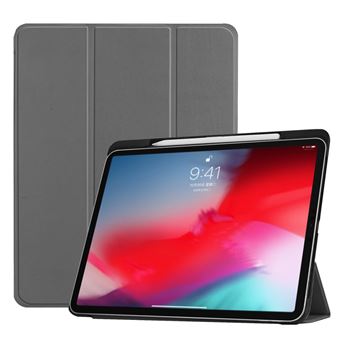Capa Magunivers PU tri-dobra com caneta entalhe cinza para Apple iPad Pro 11-inch 2018 - 1
