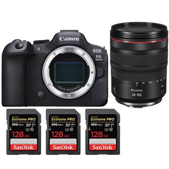 Canon EOS R6 Mark II ( R6II ) + RF 24-105mm f/4 L IS USM + 3 SanDisk 128GB Extreme PRO UHS-II SDXC 300 MB/s + PDF 20 Técnicas para Melhorar as suas Fotografias - 1