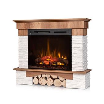 Lareira Elétrica LED Independente OutInFire PORTO | 28" | Carvalho claro | 114 x 98 x 32 - 1