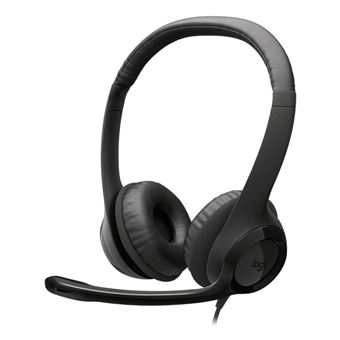 Auscultadores Logitech Headset com fios H390 para PC/Portátil, auscultadores estéreo com microfone com eliminação de ruído, USB-A, controlos no cabo - PRETO | Preto - 1