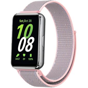 Bracelete em tecido nylon desportivo Antiimpacto para Samsung Galaxy Fit 3 | Rosa Claro - 1