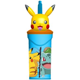 Copo Pokemon com Tampa 3D e Palhinha | 360Ml - 1