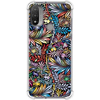 Capa Tumundosmartphone de silicone anti-choque para Motorola Moto E20 design Flores 04 Desenhos - 1