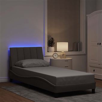 Estrutura de cama sem colchão vidaXL |  80x200 cm | tecido cinzento - 1