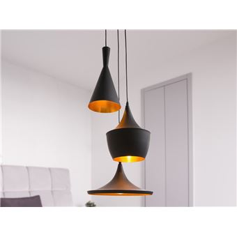 Conjunto de 3 Candeeiros de Teto Beliani CARSON | Preto e Dourado - 1