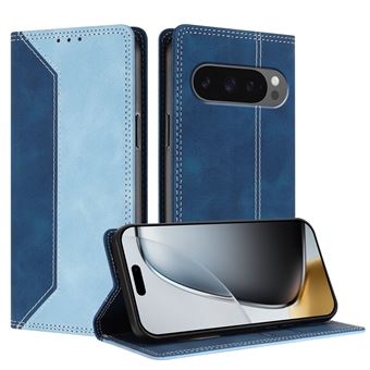 Capa FLOODKING para Google Pixel 9 Pro XL | Couro Premium Bicolor | Porta-Cartões | RFID | Suporte | Azul Claro - 1