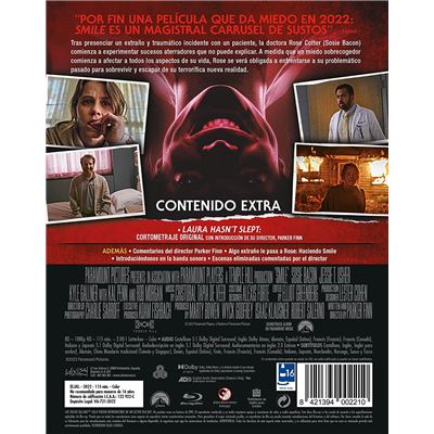 La película de terror Smile en Blu-ray con funda