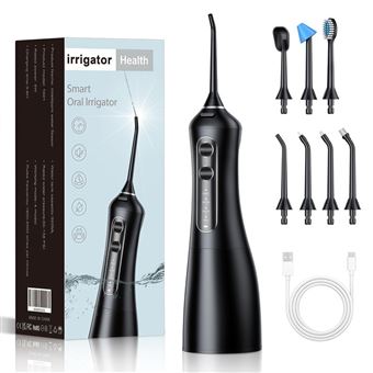 Irrigador Oral Portátil Elétrico BAYKAR QT03 | Longa Duração | Limpeza Profunda | 7 Jatos | Preto - 1
