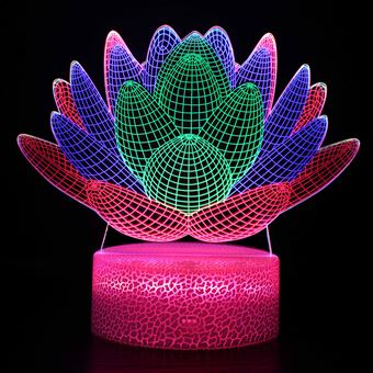 Lâmpada 3D HSMY | Infantil Controlo de Toque LED | Efeito Dinâmico | Suculentos - 1