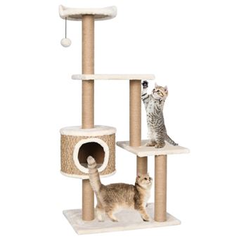 Árvore para Gatos vidaXL com postes arranhadores 123 cm erva marinha - 1