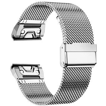 Bracelete em Malha de Aço Flexível Antiimpacto para Garmin Fenix 7 Pro Sapphire Solar | Prata - 1