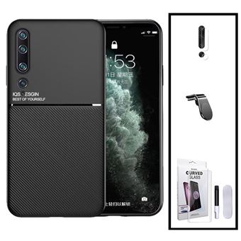 Kit Phonecare | Capa Magnetic Lux + Película Vidro Nano Curved UV + Película de Câmara Traseira + Suporte Magnético L Safe Driving para Xiaomi Mi 10 Pro 5G - Preto - 1