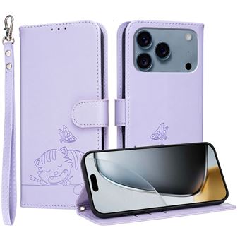Capa FOXDOCK para iPhone 17 Pro | Flip | Bloqueio RFID | Fecho Magnético | Pele Sintética | Alça de Pulso Amovível | Roxo - 1