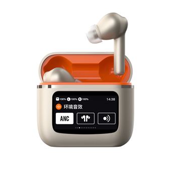 Auriculares Bluetooth Klack® T68 Pro | sem fio | Display LED colorido | cancelamento de ruído ativo ANC | Ouro - 1