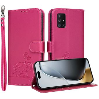 Capa FOXDOCK para Samsung Galaxy A71 5G | Flip | Bloqueio RFID | Fecho Magnético | Pele Sintética | Alça de Pulso Amovível | Vermelho - 1
