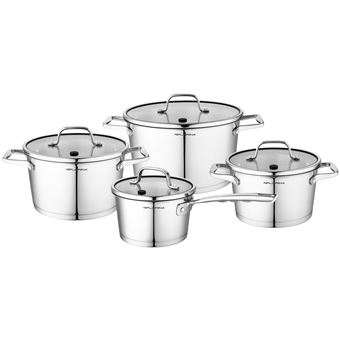 Trem Cozinha Indução Aço Inoxidável Florina com 8 Peças  | Tampas Vidro Temperado - 1