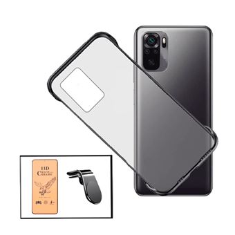 Kit G4M Vidro Temperado Ceramica Full Cover + Capa Invisible Bumper + Suporte de Carro Magnético L - Preto para Xiaomi Redmi Note 10s - 1