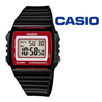 Relógio Casio W-215H Digital Preto | Vermelho