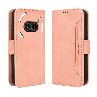 Capa FOXDOCK Protetora para Nothing Phone 2A | Suporte e Flip de couro PU | À Prova de Choque | Rosa - 1