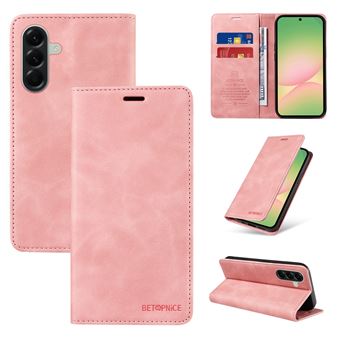 Capa FOXDOCK para Samsung Galaxy A57 | Bloqueio RFID | TPU | Aba/Detalhes em Pele Sintética | Compartimentos para cartões | Rosa - 1