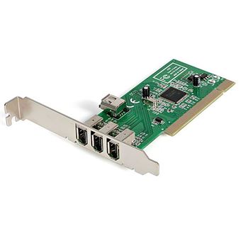 Placa/adaptador de Interface StarTech.com Placa de Adaptador FireWire PCI 1394a 4 Portas - 3 Externas 1 Interna | Verde, Metálico - 1