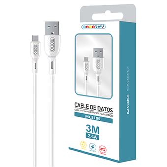 Cabo de Dados Type-C MODORWY MC5109 | 3 m - Branco - 1