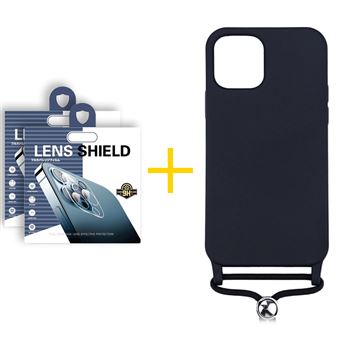 Pack 2 x Película de Câmara + Capa skyhe para Apple iPhone 13 Pro Max Gel Rope Preto - 1