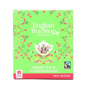Chá Verde Biológico English Tea Shop | Romã e Pétalas de Rosa | 8 Saquetas - 1