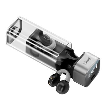 Auriculares Sem Fio LinQ | Clipe Aéreo Microfone e Toque Tátil | Preto - 1