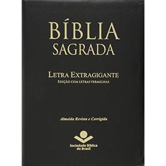 Bíblia Sagrada - Letra Extra Gigante. Capa Em Couro Bonded Com Índice Digital. Preta - 1
