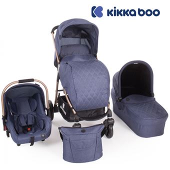 Carrinho Kikka Boo | Trinity 3 em 1 Azul Melange Golden Frame - 1