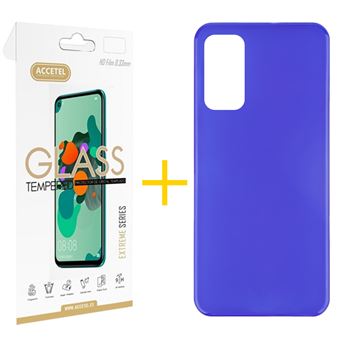 Conjunto Accetel 1 X Película de Vidro + Capa para Huawei P Smart 2021 Silicone Liso Azul - 1