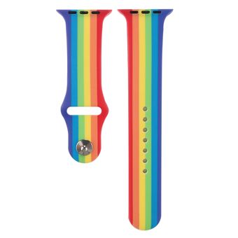 Bracelete de Silicone HSMY Colorida para Apple Watch Series 6/ SE/ 5/ 4 | 40 mm - Multicolor -Tamanho L - 1