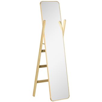 Espelho de Pé HOMCOM | 40X35X147 cm | Cor de Madeira Natural - 1